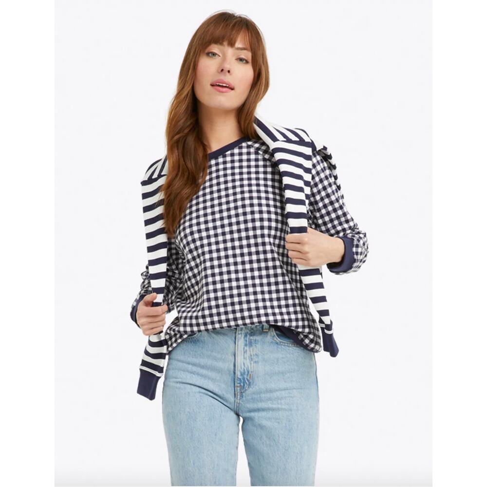 DRAPER JAMES Natalie Sweatshirt in Gingham Check // S